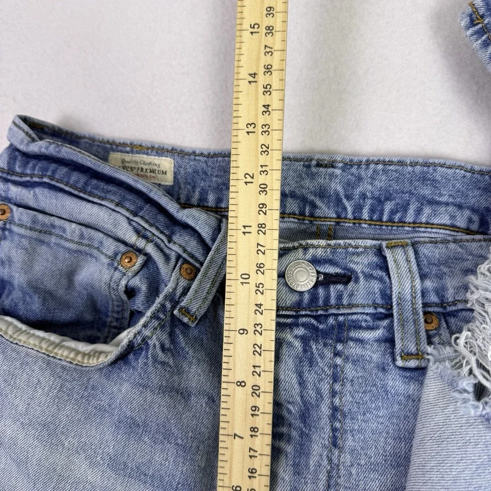 Levis Premium 512 Slim Taper‎ Mens 32x31 Light Wash Distressed Denim Jeans